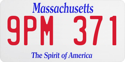 MA license plate 9PM371