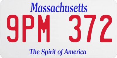 MA license plate 9PM372