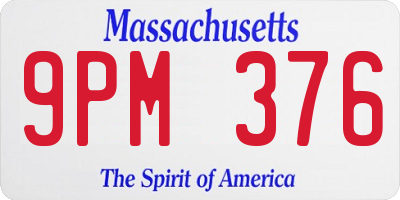 MA license plate 9PM376