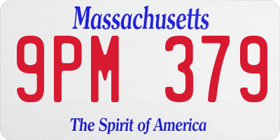 MA license plate 9PM379