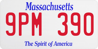 MA license plate 9PM390