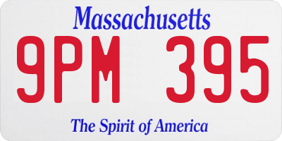 MA license plate 9PM395