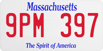 MA license plate 9PM397