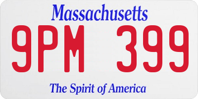 MA license plate 9PM399