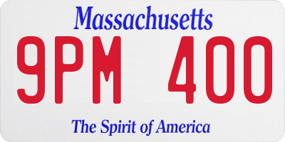 MA license plate 9PM400