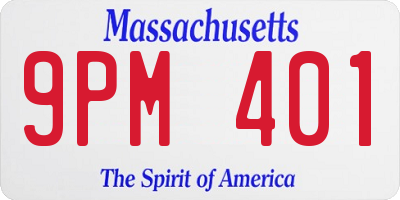 MA license plate 9PM401