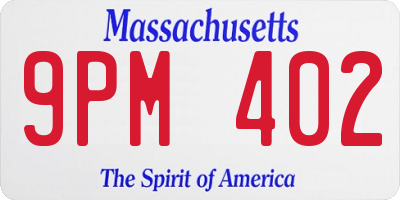 MA license plate 9PM402