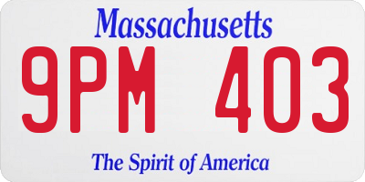 MA license plate 9PM403