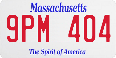 MA license plate 9PM404