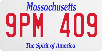MA license plate 9PM409