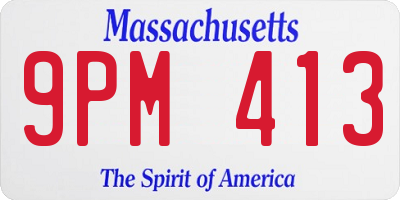 MA license plate 9PM413