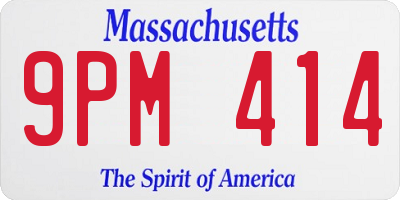 MA license plate 9PM414