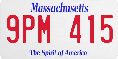 MA license plate 9PM415