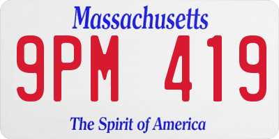 MA license plate 9PM419