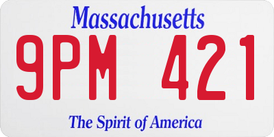 MA license plate 9PM421