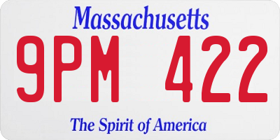 MA license plate 9PM422