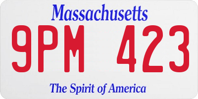 MA license plate 9PM423