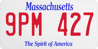 MA license plate 9PM427