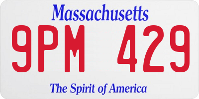 MA license plate 9PM429