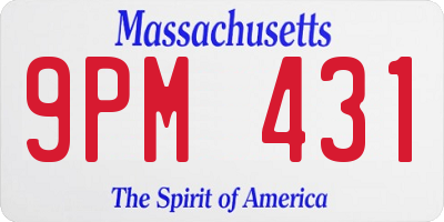 MA license plate 9PM431