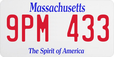 MA license plate 9PM433