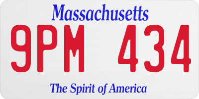 MA license plate 9PM434