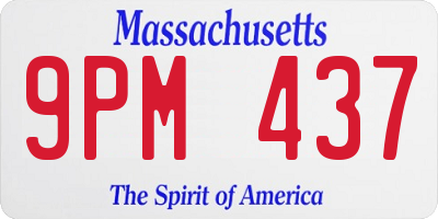 MA license plate 9PM437