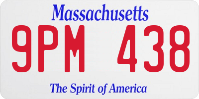 MA license plate 9PM438