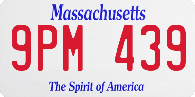 MA license plate 9PM439