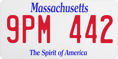 MA license plate 9PM442