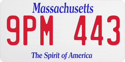 MA license plate 9PM443
