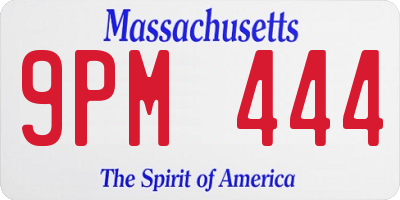 MA license plate 9PM444