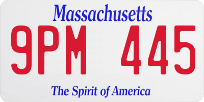 MA license plate 9PM445