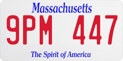MA license plate 9PM447