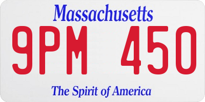MA license plate 9PM450