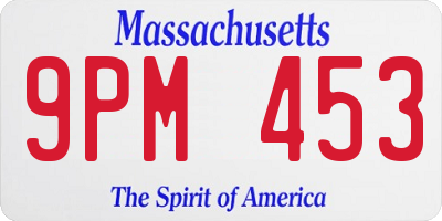 MA license plate 9PM453