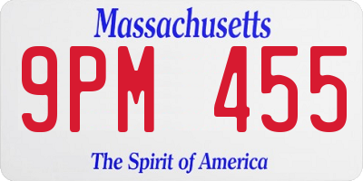 MA license plate 9PM455