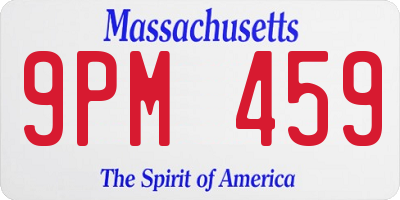 MA license plate 9PM459