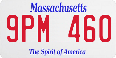 MA license plate 9PM460