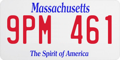 MA license plate 9PM461