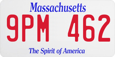 MA license plate 9PM462
