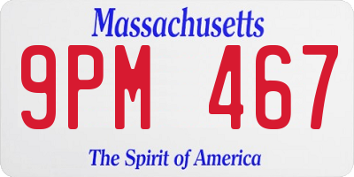 MA license plate 9PM467