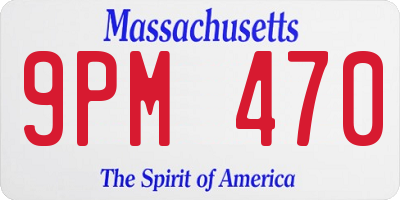 MA license plate 9PM470