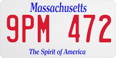 MA license plate 9PM472