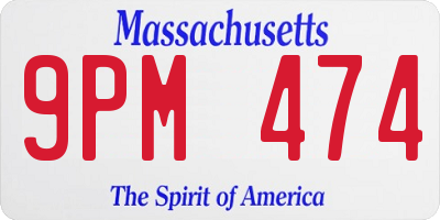MA license plate 9PM474