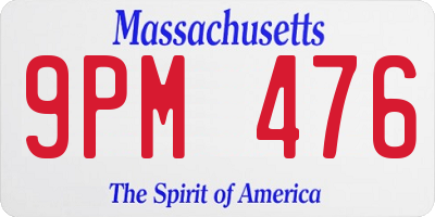 MA license plate 9PM476