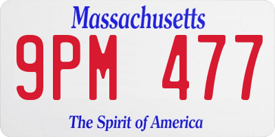 MA license plate 9PM477