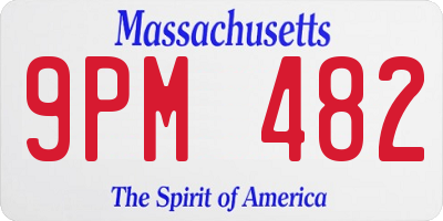 MA license plate 9PM482