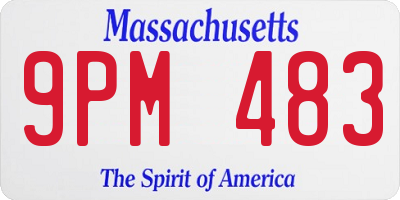MA license plate 9PM483
