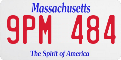 MA license plate 9PM484